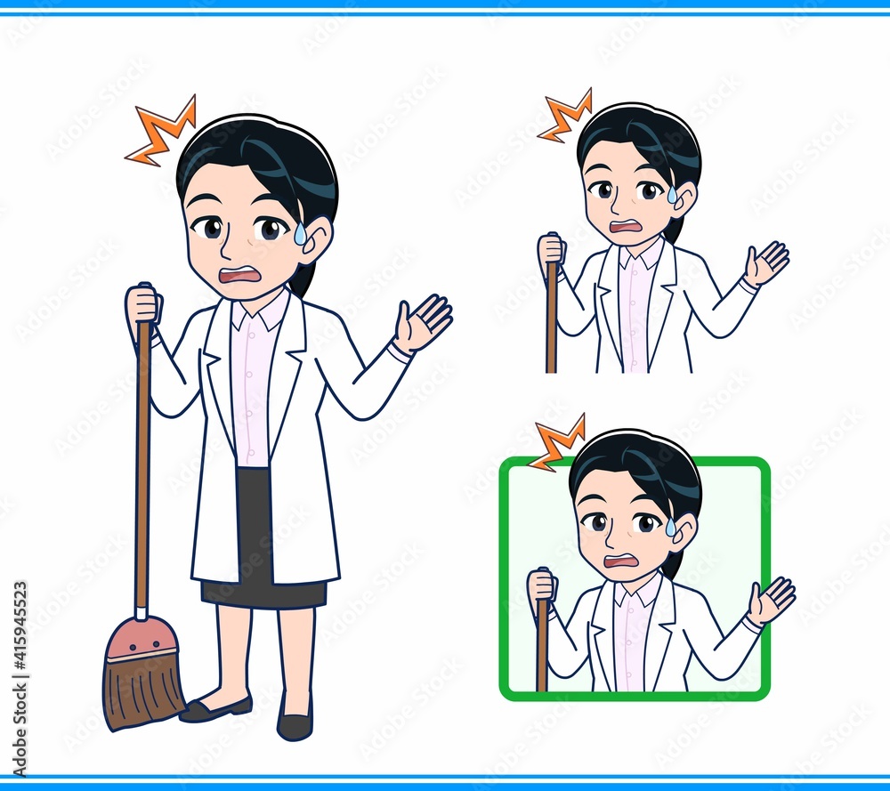 白衣を着た女性の先生 白衣を着た女性の先生