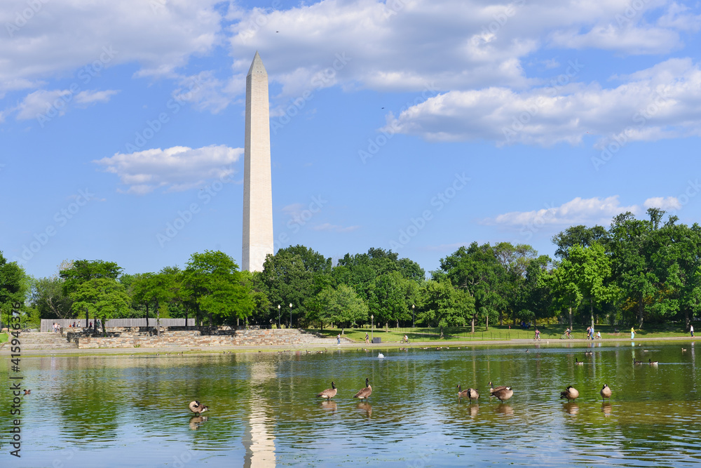 Washington Monument as seen from Constitution Park in Washington D.C. United States of America