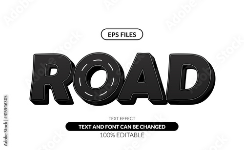 adventure drive tyre road editable text effect.