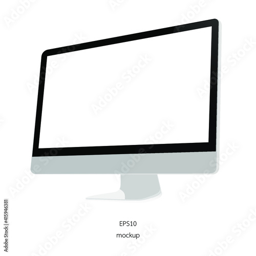 mockup display or monitor isolate white background vector