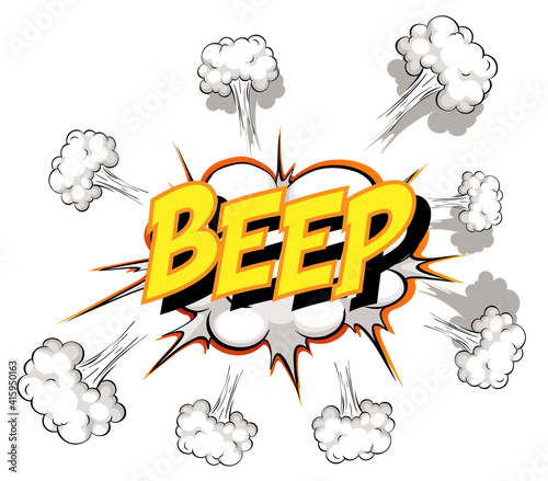 Comic speech bubble with beep text