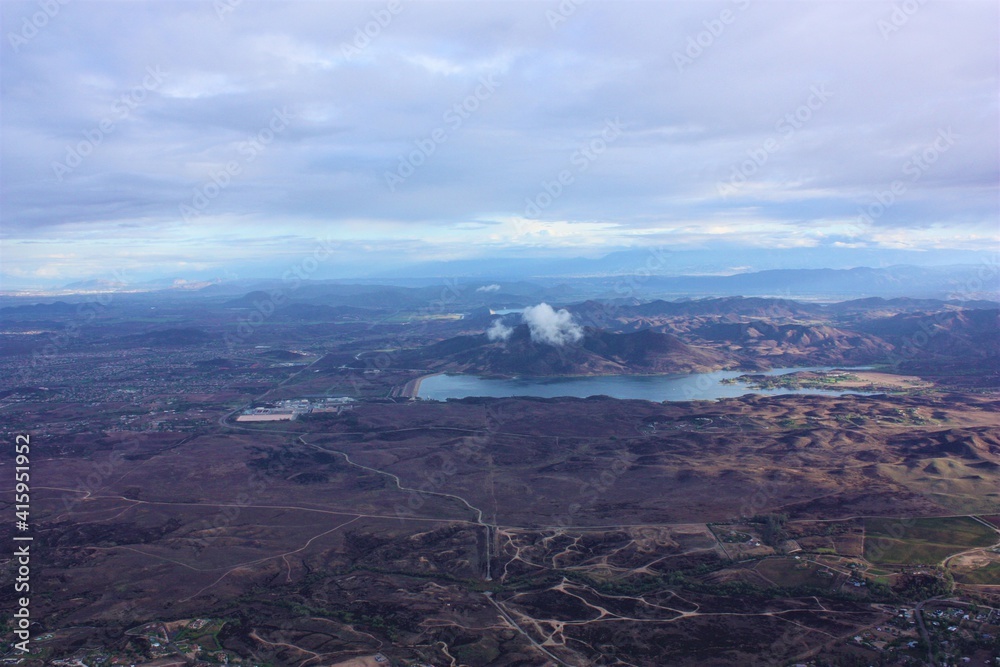 Aerial drone view of rural area