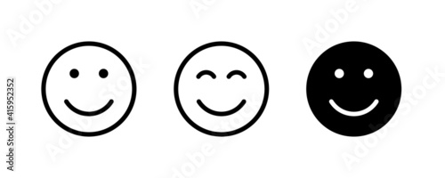 Smile Icon in trendy flat style isolated on white background. Happy face, smiley face icons