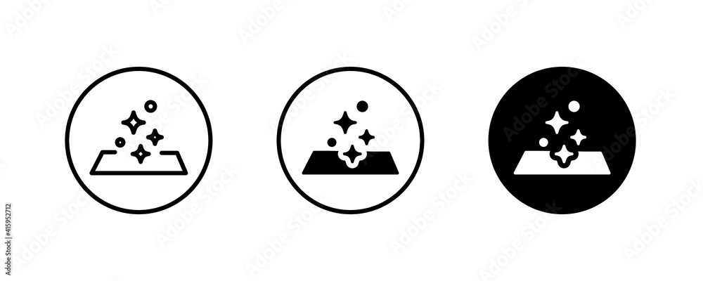 clean surface icon, easy cleaning, napkin Windows cleaning cloth. Surface wiping, disinfection and cleanness icons button, vector, sign, symbol, logo, illustration, editable stroke, flat design style