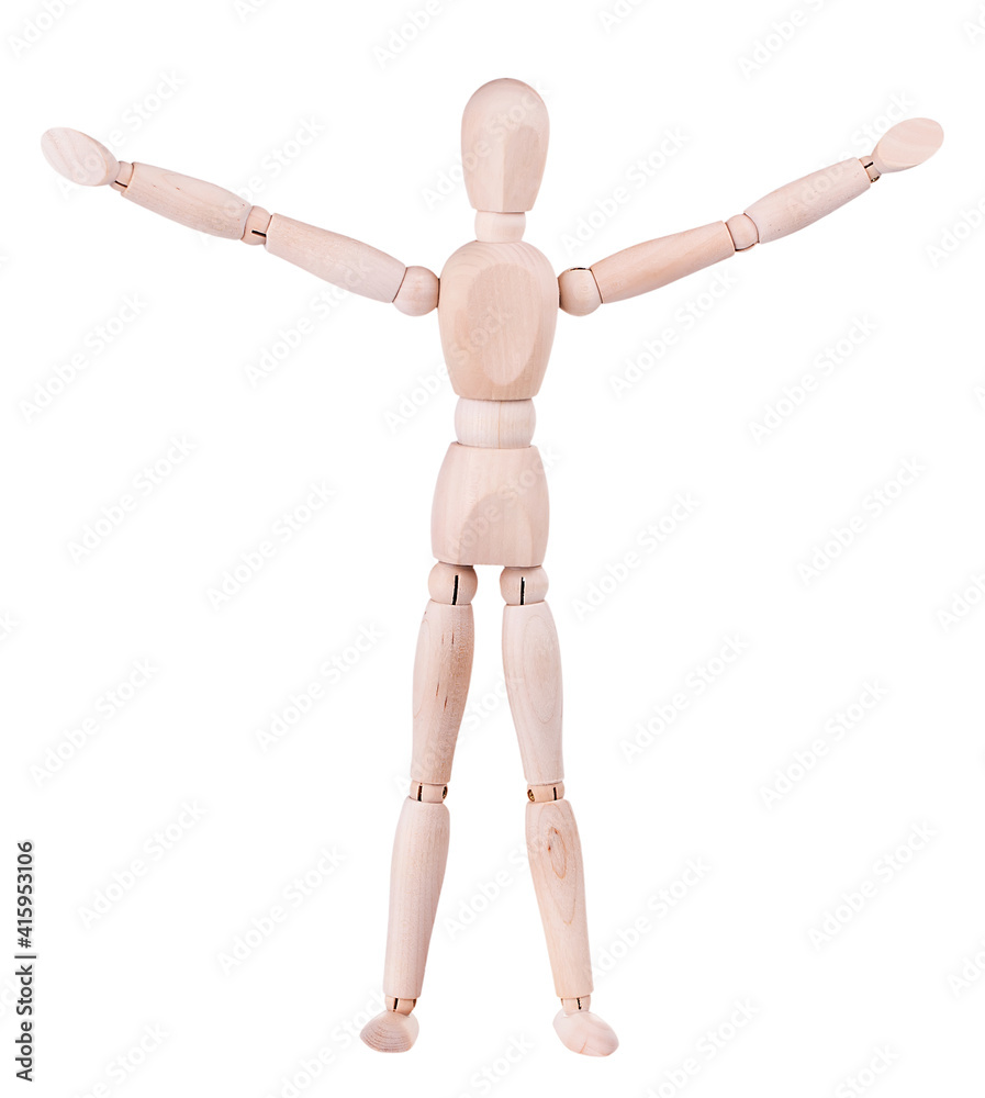 Wooden figurine of a man isolated on white background. Puppet concept. Wooden figurine of a man isolated on white background. Puppet concept.