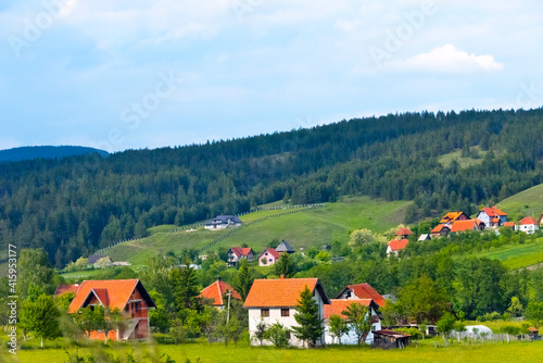 Village houses in Mount Zlatibor, Serbia