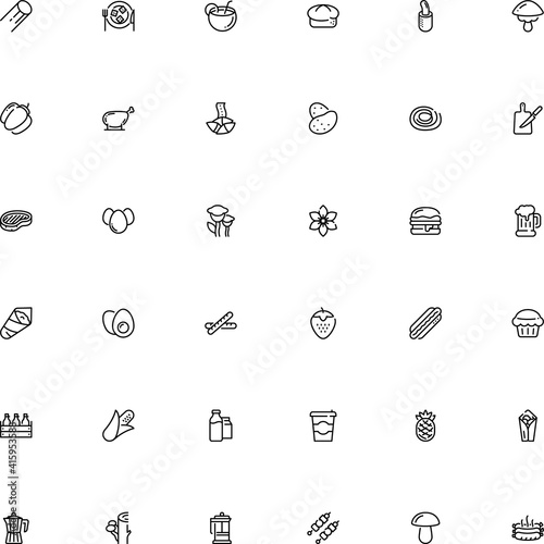 icon vector icon set such as: easter, cup, seaweed, tomato, cut, chinese, decoration, digital, shell, leg, seafood, rare, sea, metal, cob, form, suillus grevillei, spice, birthday, nori, eastern