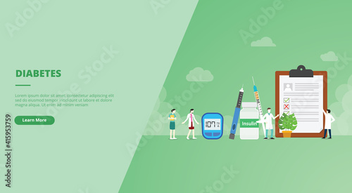 diabetes concept for website design template banner or slide presentation cover