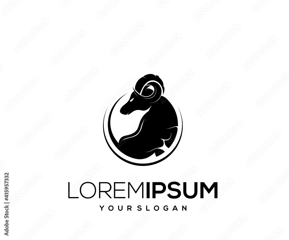 Obraz premium goat animal icon logo design silhouette