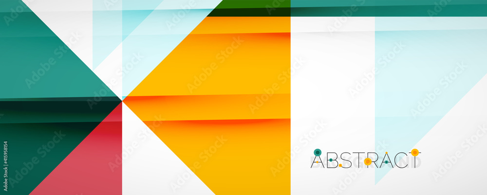 Geometric abstract background. Techno color triangle shapes. Vector illustration for covers, banners, flyers and posters and other designs