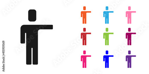 Black Head hunting icon isolated on white background. Business target or Employment sign. Human resource and recruitment for business. Set icons colorful. Vector.