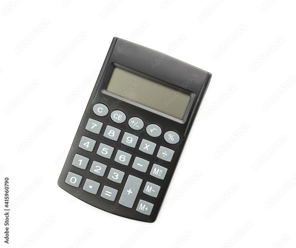 Modern calculator on white background Modern calculator on white background