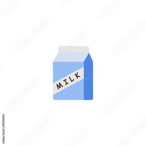 Illustration of Mlik Box Flat Icon: Fast Food, Icon Set Vector Illustration Design