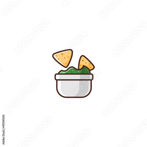 Illustration of Nachos icon - Food Icon - Fast Food Icon - Symbols, Icons, Emojis, Stickers Set.