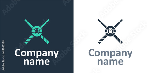Logotype Crossed billiard cues and ball icon isolated on white background. Logo design template element. Vector.