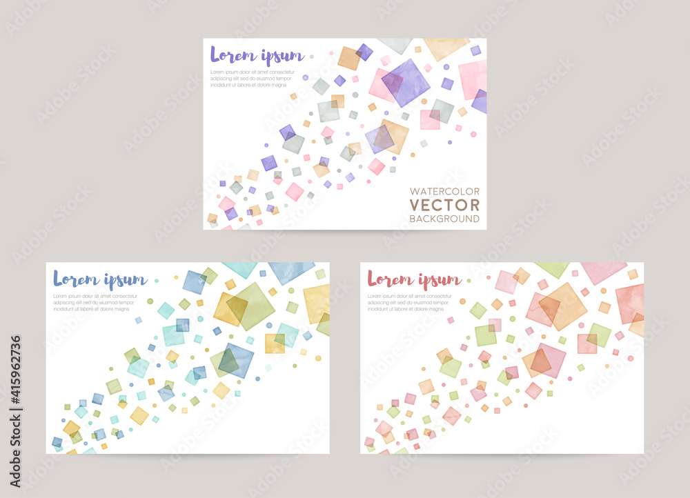 card design template with colorful confetti (vector)