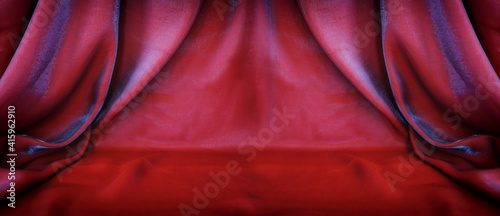 Fényképezés Elegant dark red satin silk background.