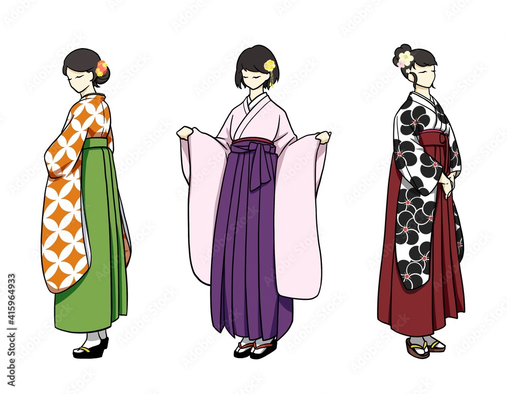 彩り着物　袴　デザイン3