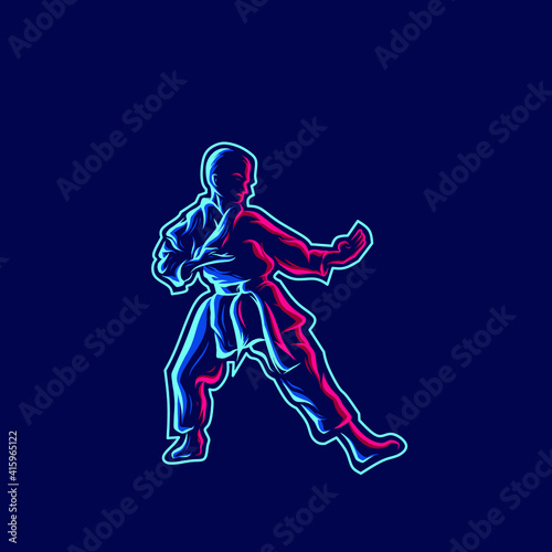 Fighting technique silhouette vector illustration. Modern and simple logo for karate,judo and martial. Abstract vector illustration.