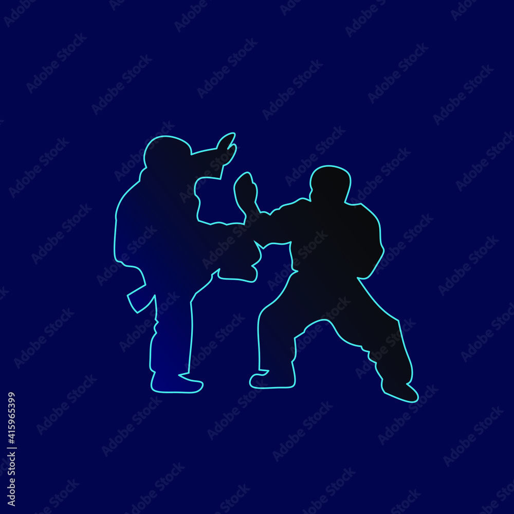 Fighting technique silhouette vector illustration. Modern and simple logo for karate,judo and martial. Abstract vector illustration. Fighting technique silhouette vector illustration. Modern and simple logo for karate,judo and martial. Abstract vector illustration.