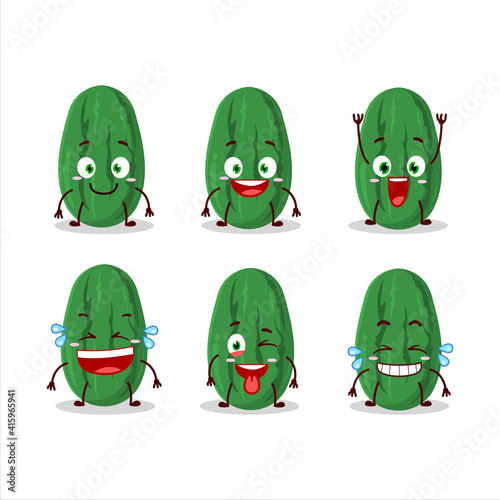 Cartoon character of cucumber with smile expression