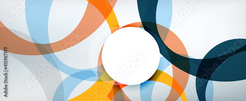 Ring geometric shapes, o letter repetition wallpaper. Abstract background for business or technology presentations, internet posters or web brochure covers