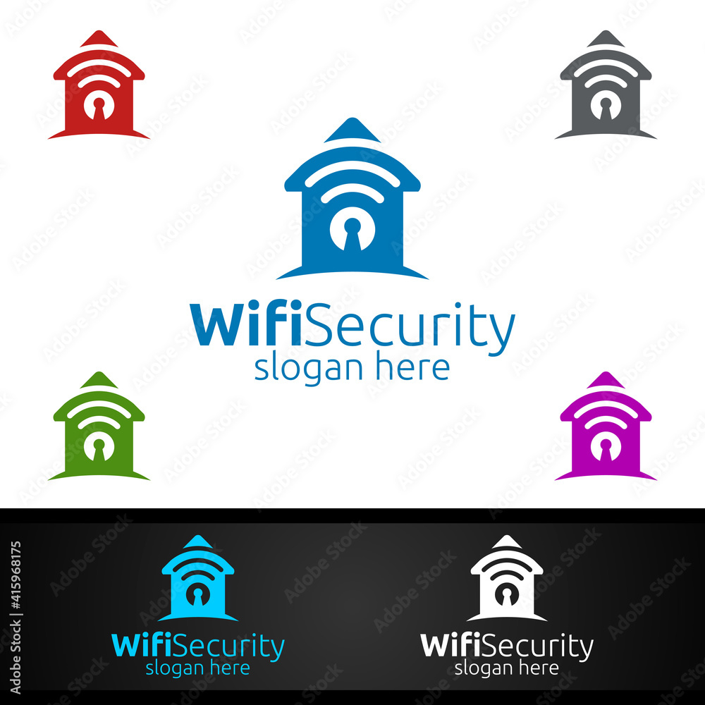 Home Wifi Security Logo for Network, Internet , monitoring, and alarm
