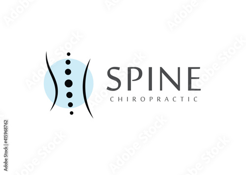 Healthy spine clinic logo concept. Chiropractic and Orthopedic clinic logo template. Sign for spine massage, mri diagnosis of spinal diseases, surgery, therapy, recovery and healing. Isolated vector