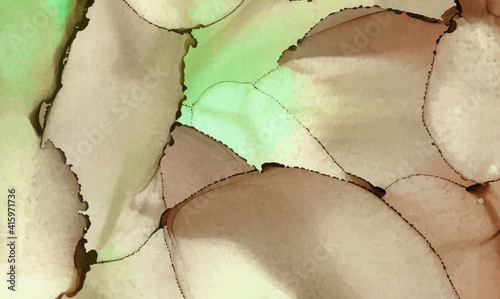 Alcohol ink vector texture banner. Fluid ink abstract background.