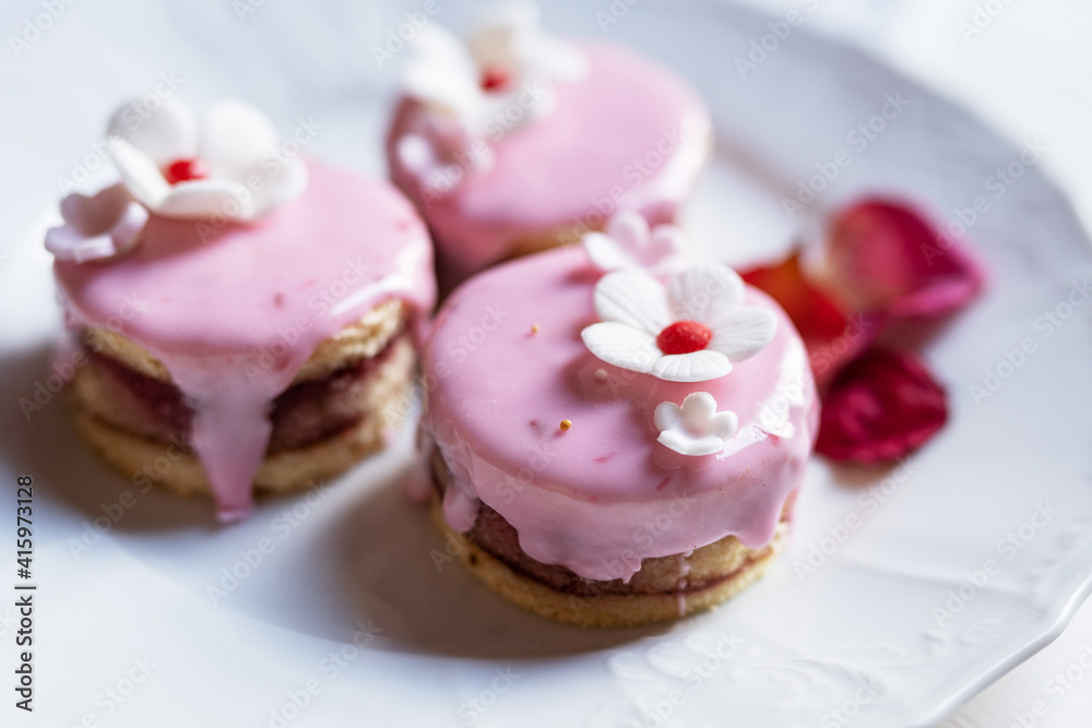 pink sponge cake with flowers and petals wedding, valentine, spring, mothersday love cake pink sponge cake with flowers and petals wedding, valentine, spring, mothersday love cake
