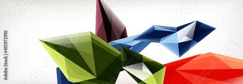 Vector 3d triangles and pyramids abstract background for business or technology presentations, internet posters or web brochure covers
