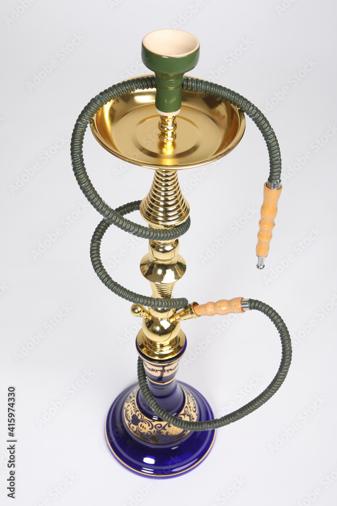 Hookah on a light background. Concept hookah lounge business. Sale of