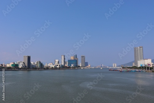 Skyline of Han river in Da Nang, Vietnam