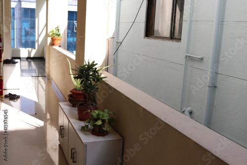 The balcony in the afternoon of the sun