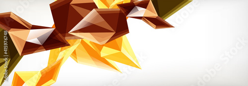 Vector 3d triangles and pyramids abstract background for business or technology presentations, internet posters or web brochure covers