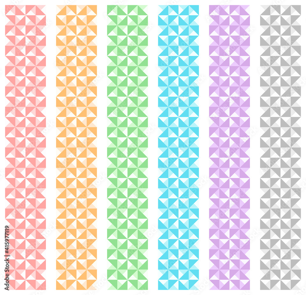 Triangles. Abstract geometric pattern. Set of colored seamlessly repeating backgrounds for presentations and brochures. Triangles. Abstract geometric pattern. Set of colored seamlessly repeating backgrounds for presentations and brochures.