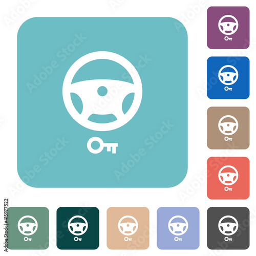 Steering lock rounded square flat icons