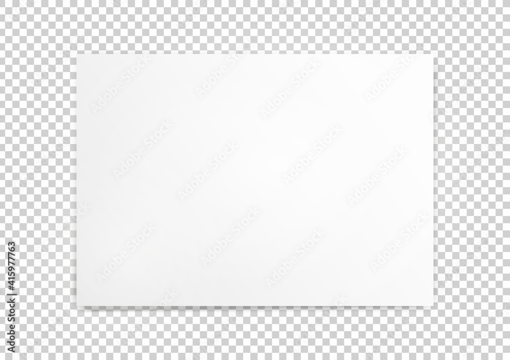 A4 paper sheet with realistic shadow isolated on transparent background. Vector EPS illustration. A4 paper sheet with realistic shadow isolated on transparent background. Vector EPS illustration.