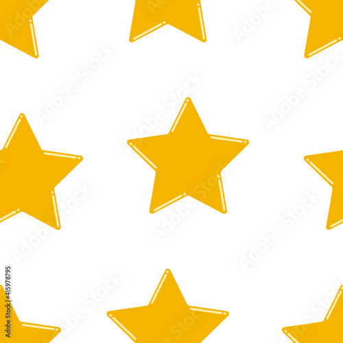 Yellow stars on a white background. Seamless pattern for printing on fabric  textile  paper. Vector graphics.