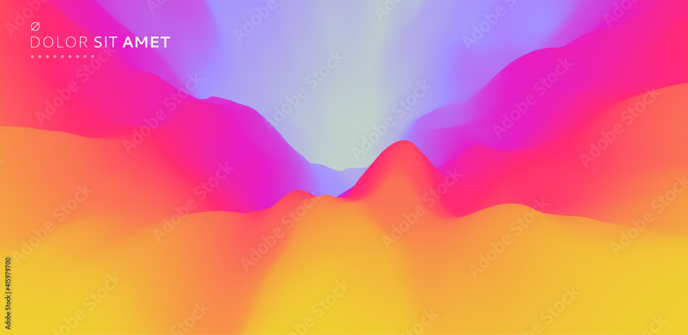 Abstract background with dynamic effect. Trendy gradients. 3D vector Illustration for advertising, marketing or presentation.