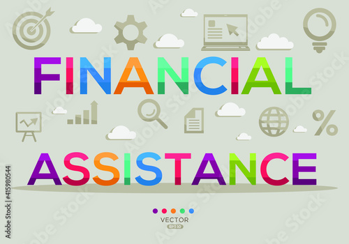 Creative (financial assistance) Banner Word with Icon ,Vector illustration.