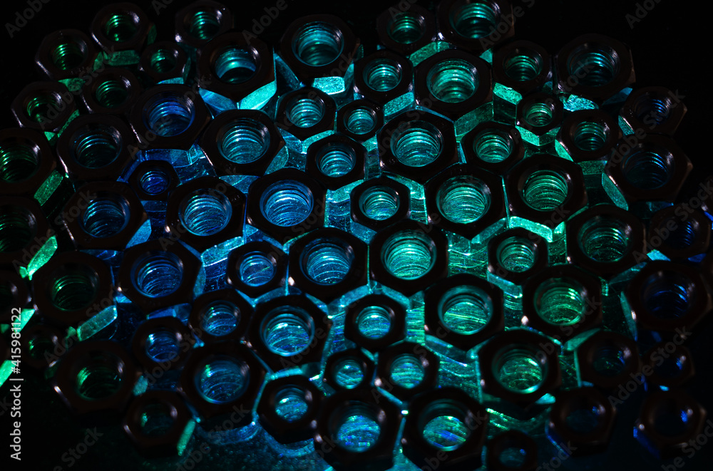 Abstract colored background from illuminated nuts Abstract colored background from illuminated nuts