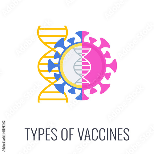 Different types of COVID 19 vaccines icon. Protect people
