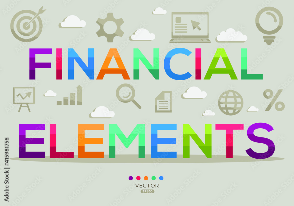 Creative (financial elements) Banner Word with Icon ,Vector illustration.

