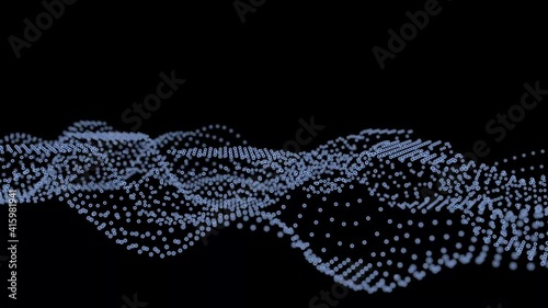 Abstract digital particle wave,technology and futuristic concept,Animation digital  technology background concept.