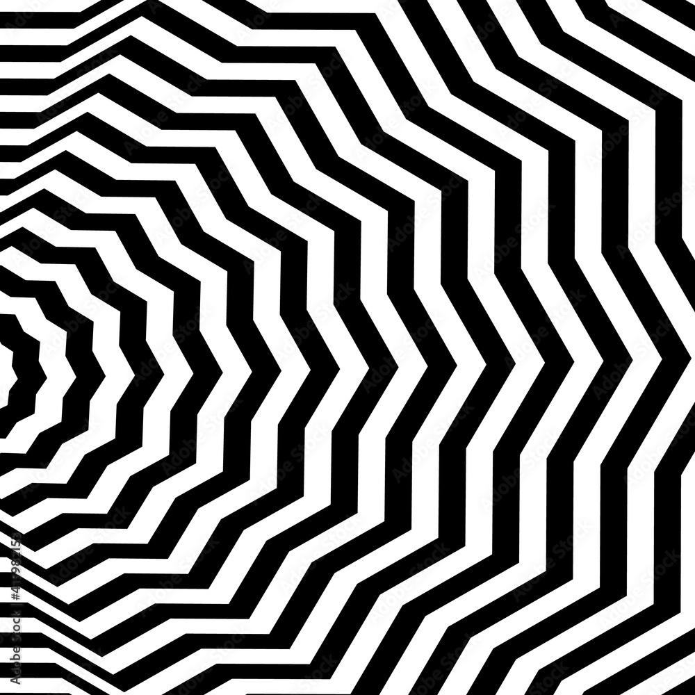 pattern of simple shape, geometric lines. Optical illusion. Vector illustration. As background, pictures, wallpapers