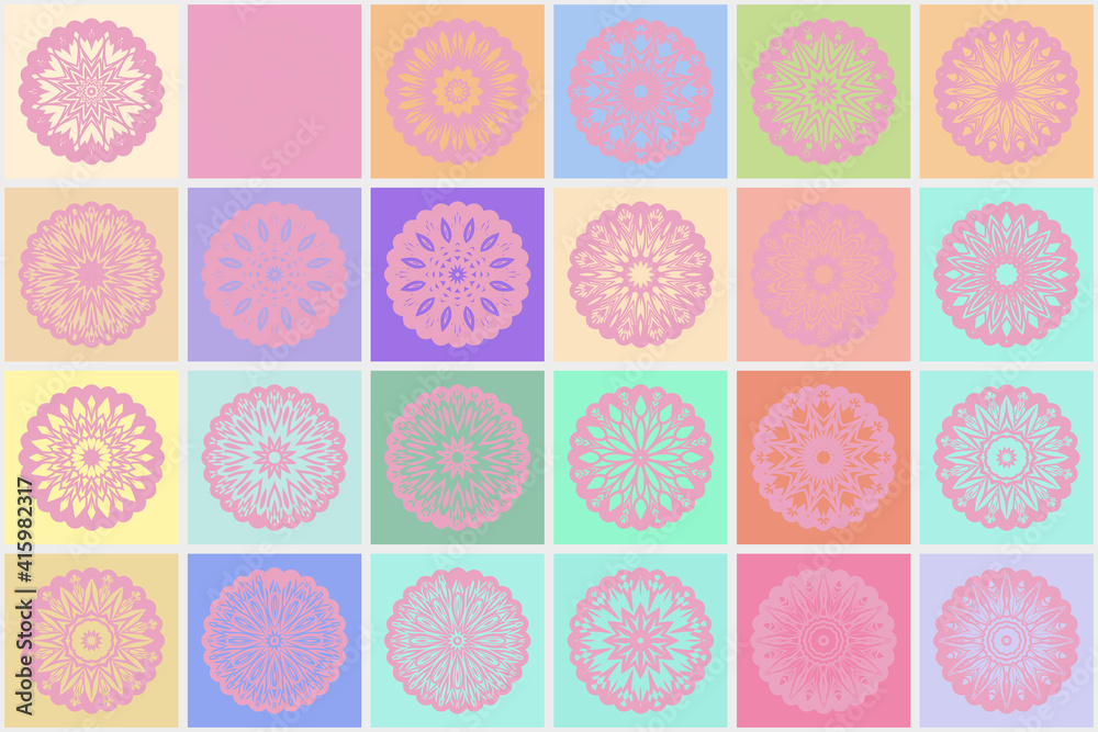 Set of decorative mandala element. Vector illustration Set of decorative mandala element. Vector illustration