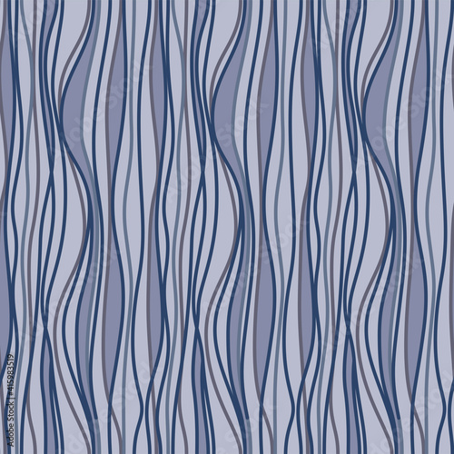 Japanese Vertical Curl Wave Line Vector Seamless Pattern