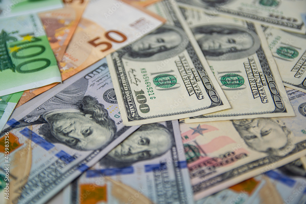 money dollar euro bills lie on the table business purchases bank deposits money dollar euro bills lie on the table business purchases bank deposits