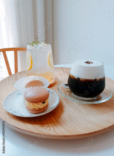 Delicious desserts and tea (ID: 415984905)
